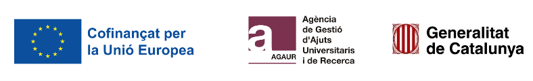 Official logos of the European Union, AGAUR and the Government of Catalonia.